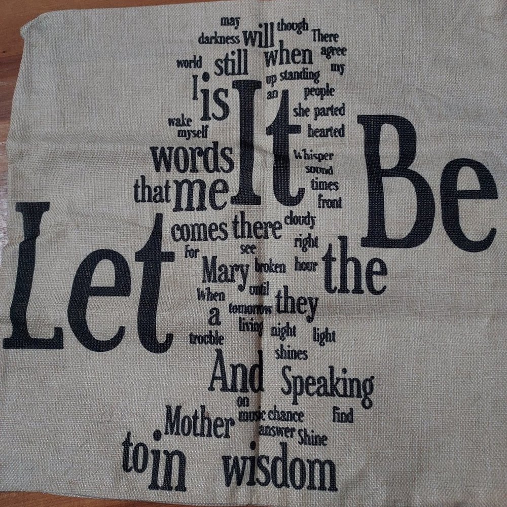 Beatles burlap bag with "The Words"